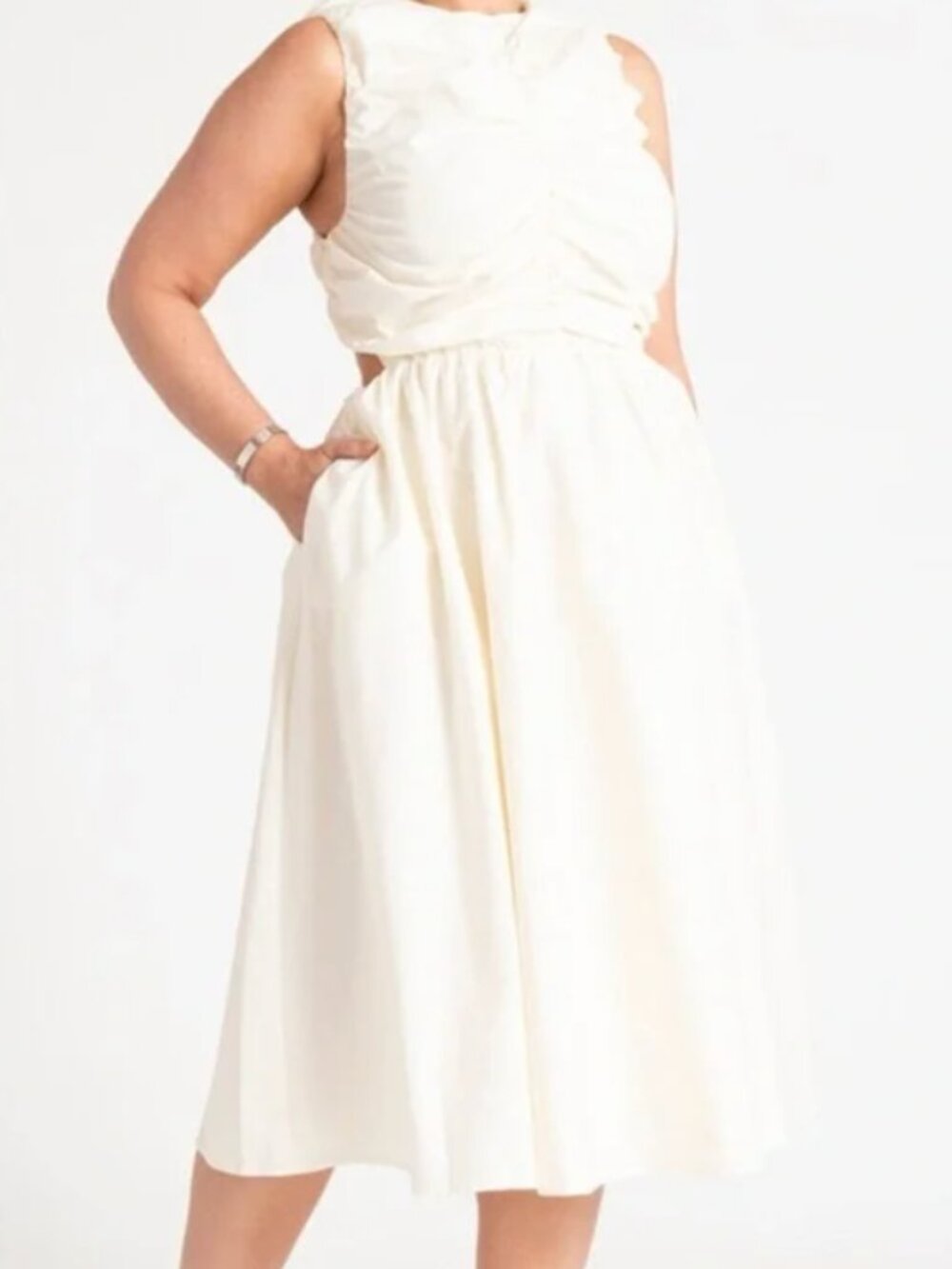 NWT Eloquii Shirred Bodice Midi Dress